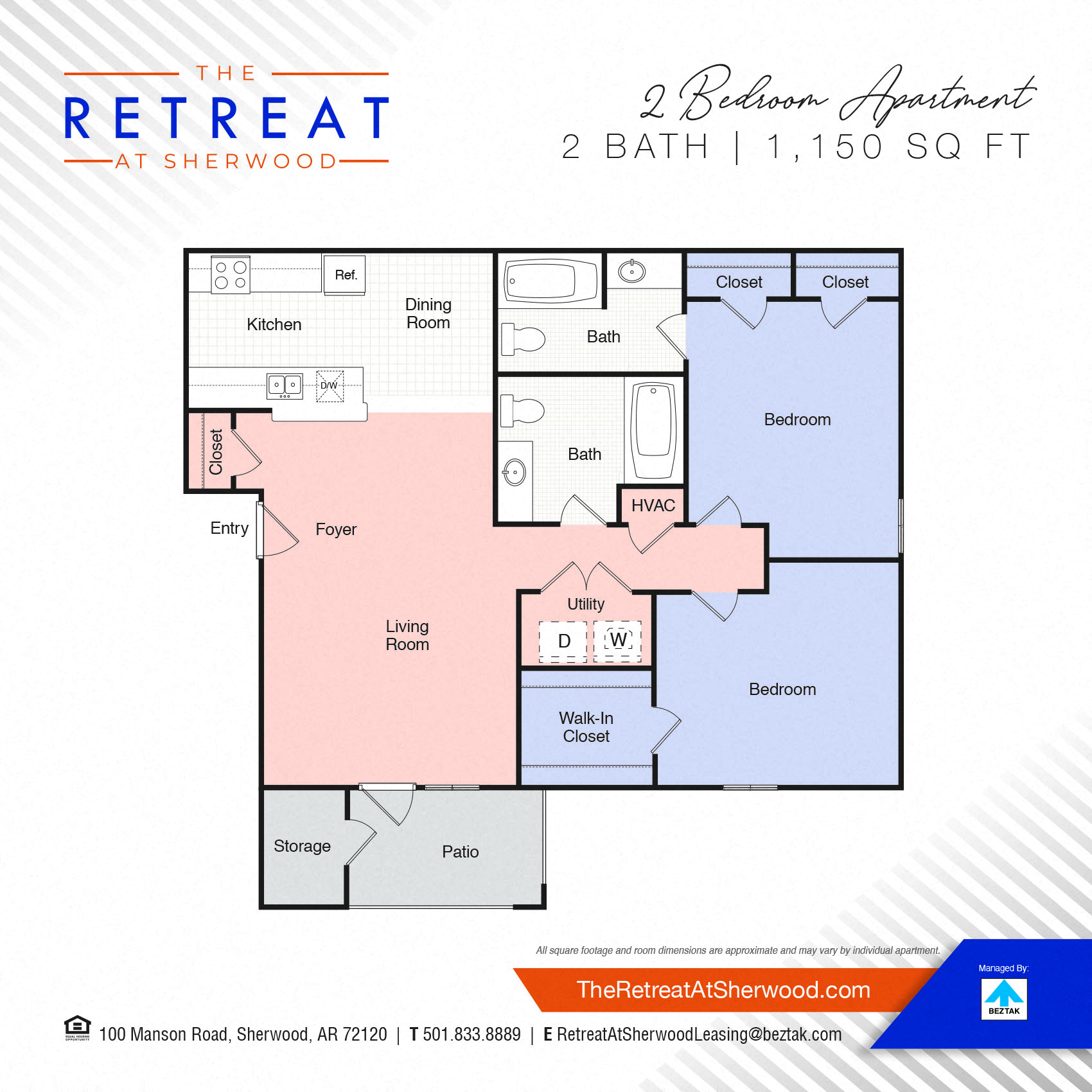 2 Bedroom - 1150 floor plan